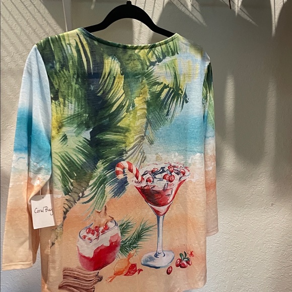 Coral Bay Women's Tropical Drink Print Blouse - Multicolor - Picture 5 of 5